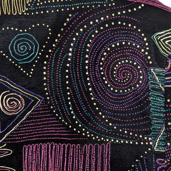 Ms Choice California Black Crushed Velvet Geometric Jacket Dress - 14 - Picture 10 of 16